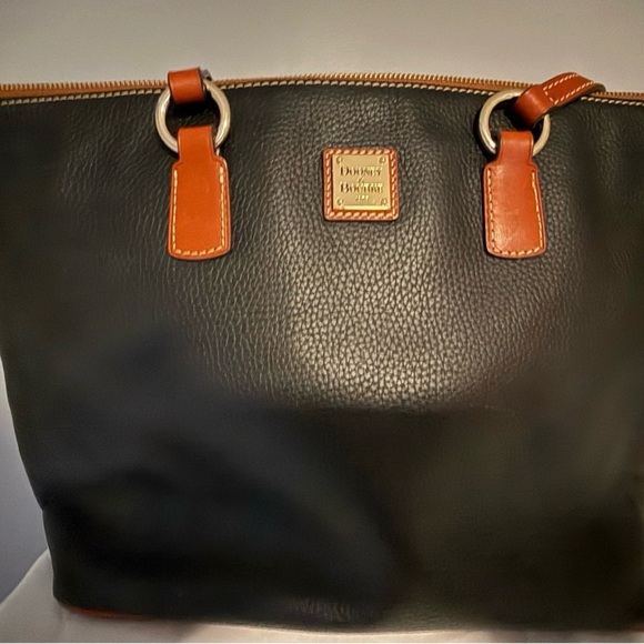Dooney & Bourke Handbags - Dooney & Bourke Black Tote with Tan Accents